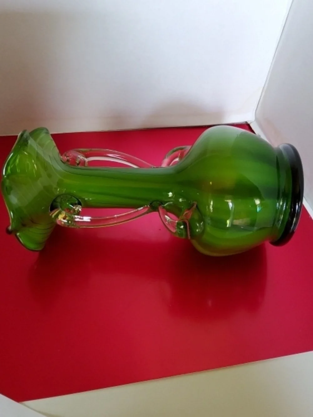 Brinns Pittsburgh Import Green/white Vase